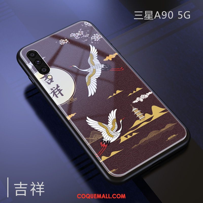 Étui Samsung Galaxy A90 5g Protection Miroir Silicone, Coque Samsung Galaxy A90 5g Vent Style Chinois