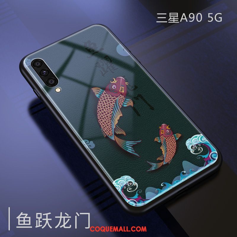 Étui Samsung Galaxy A90 5g Protection Miroir Silicone, Coque Samsung Galaxy A90 5g Vent Style Chinois