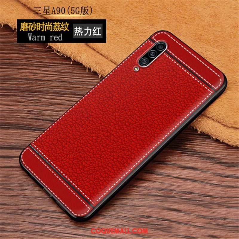 Étui Samsung Galaxy A90 5g Protection Étoile Téléphone Portable, Coque Samsung Galaxy A90 5g Modèle Fleurie Cuir