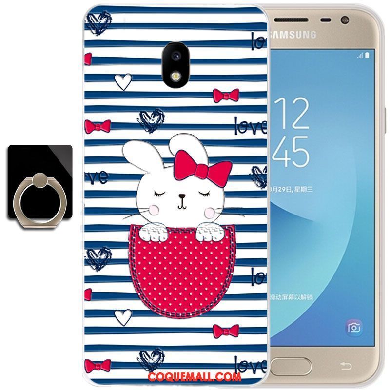 Étui Samsung Galaxy J3 2017 Bleu Fluide Doux Tout Compris, Coque Samsung Galaxy J3 2017 Téléphone Portable Tendance