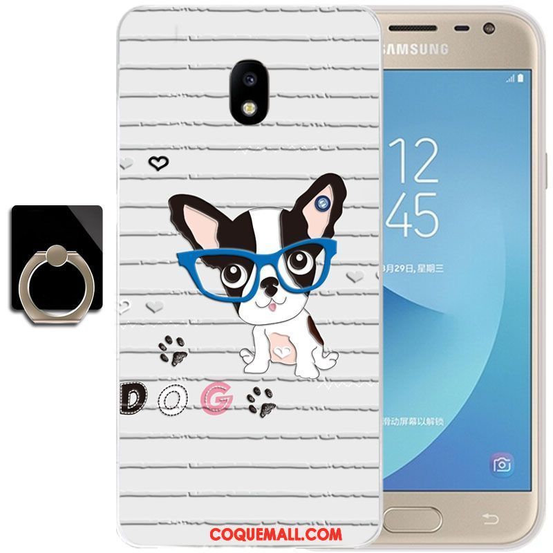 Étui Samsung Galaxy J3 2017 Bleu Fluide Doux Tout Compris, Coque Samsung Galaxy J3 2017 Téléphone Portable Tendance