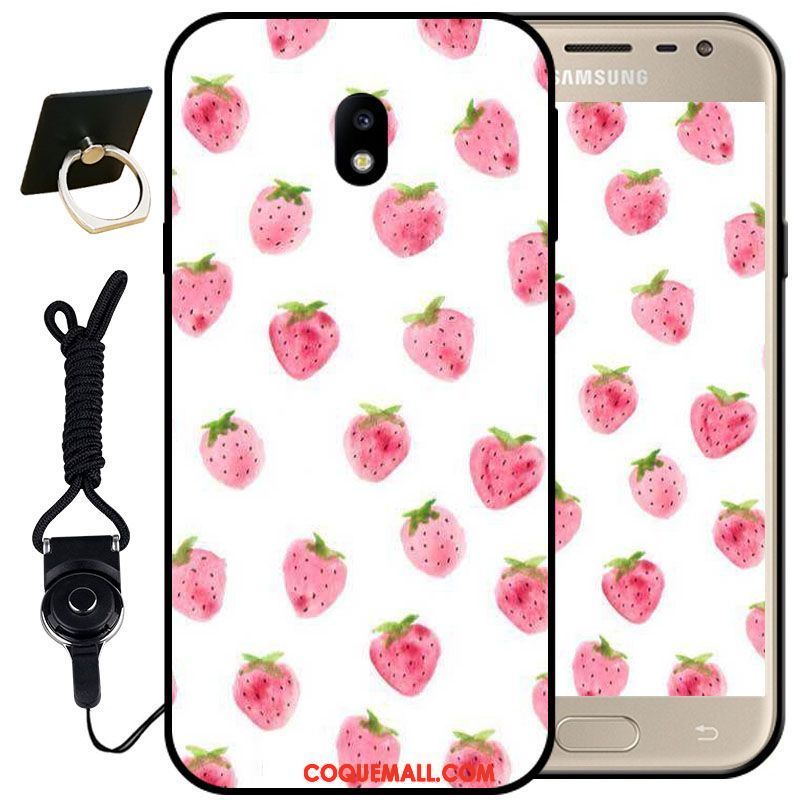 Étui Samsung Galaxy J3 2017 Dessin Animé Rose Protection, Coque Samsung Galaxy J3 2017 Téléphone Portable Silicone