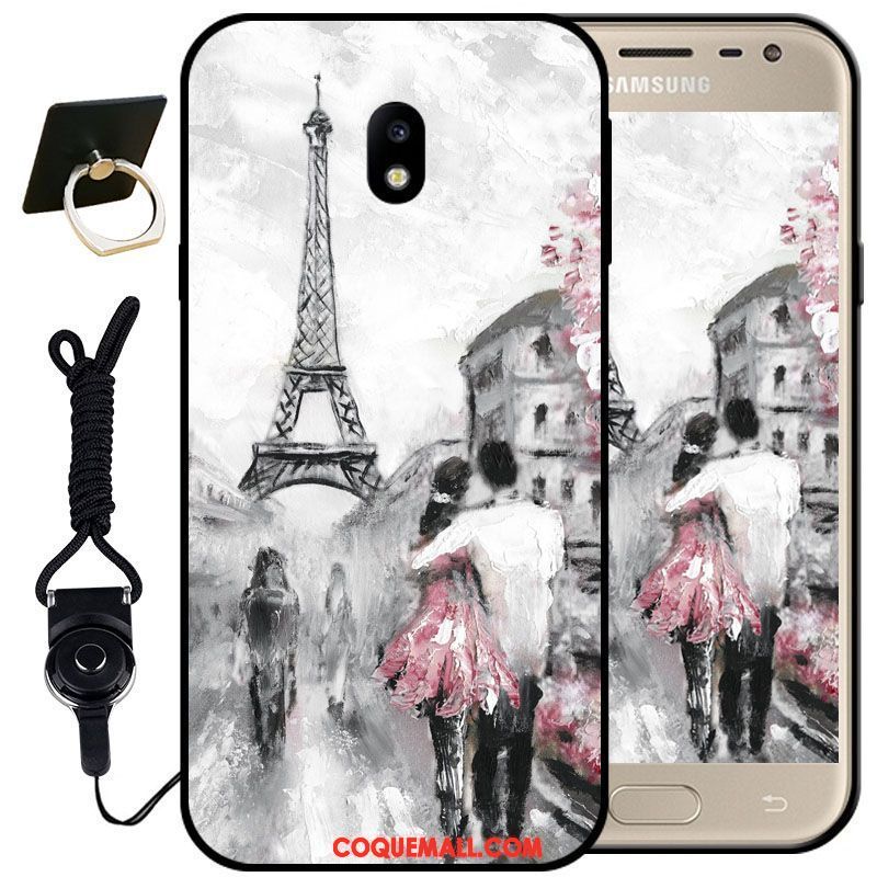 Étui Samsung Galaxy J3 2017 Dessin Animé Rose Protection, Coque Samsung Galaxy J3 2017 Téléphone Portable Silicone