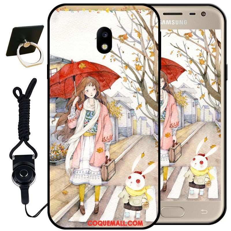 Étui Samsung Galaxy J3 2017 Dessin Animé Rose Protection, Coque Samsung Galaxy J3 2017 Téléphone Portable Silicone