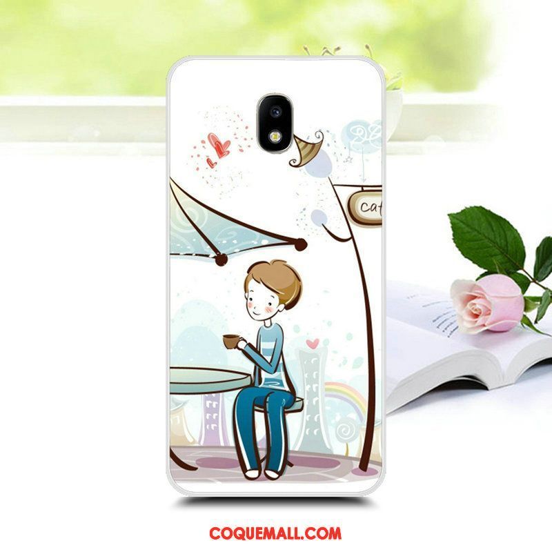 Étui Samsung Galaxy J3 2017 Dessin Animé Silicone Protection, Coque Samsung Galaxy J3 2017 Téléphone Portable Bleu