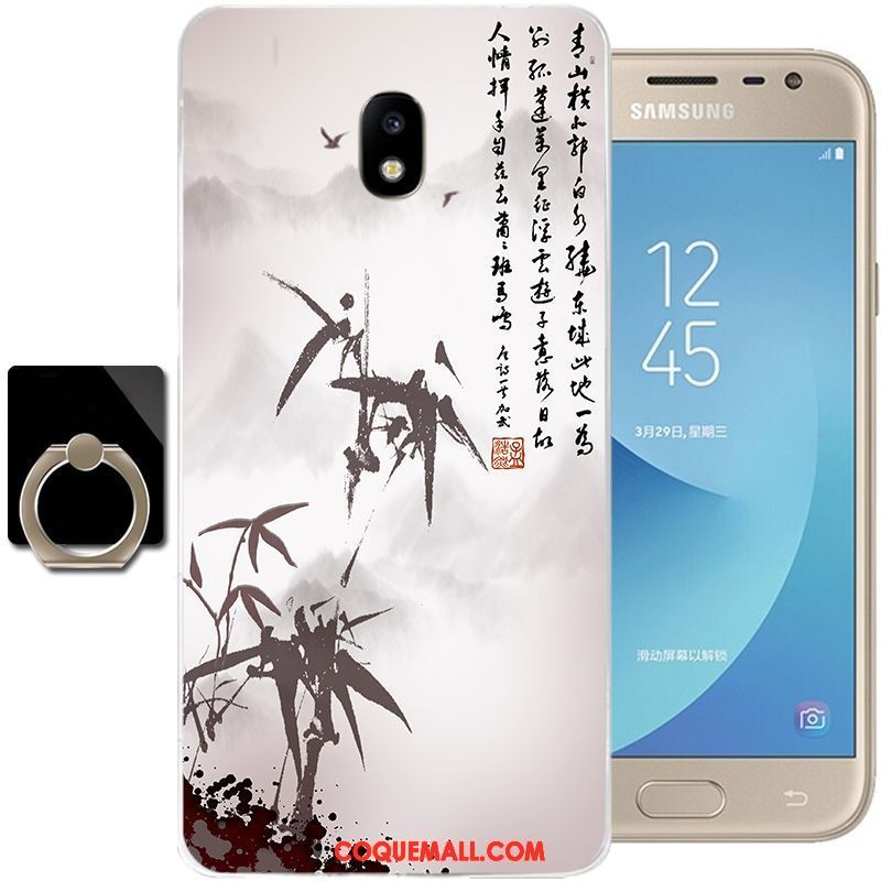 Étui Samsung Galaxy J3 2017 Encre Fluide Doux Étoile, Coque Samsung Galaxy J3 2017 Incassable Protection