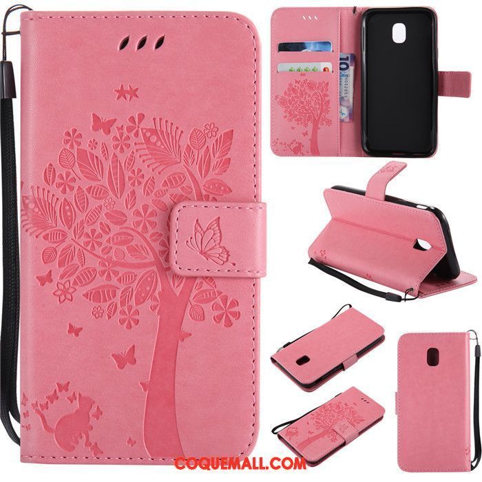 Étui Samsung Galaxy J3 2017 Or Rose Incassable Clamshell, Coque Samsung Galaxy J3 2017 Tout Compris Étoile