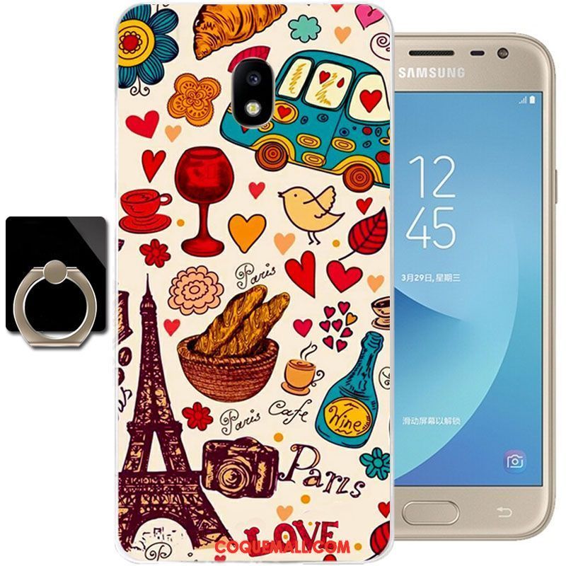 Étui Samsung Galaxy J3 2017 Téléphone Portable Rouge Incassable, Coque Samsung Galaxy J3 2017 Tout Compris Fluide Doux