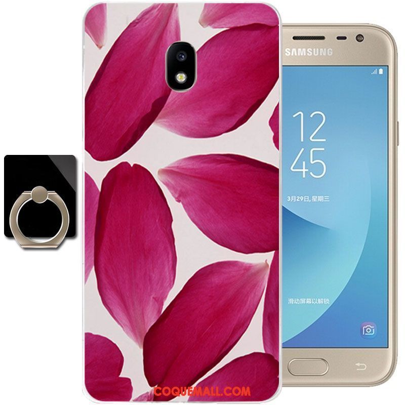 Étui Samsung Galaxy J3 2017 Téléphone Portable Rouge Incassable, Coque Samsung Galaxy J3 2017 Tout Compris Fluide Doux