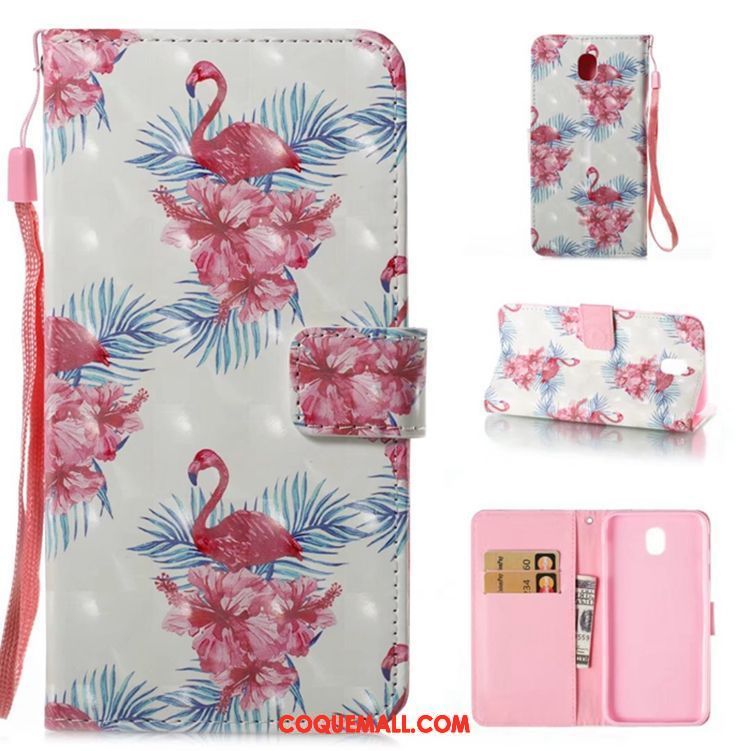 Étui Samsung Galaxy J3 2017 Étoile Rose Étui En Cuir, Coque Samsung Galaxy J3 2017 Téléphone Portable