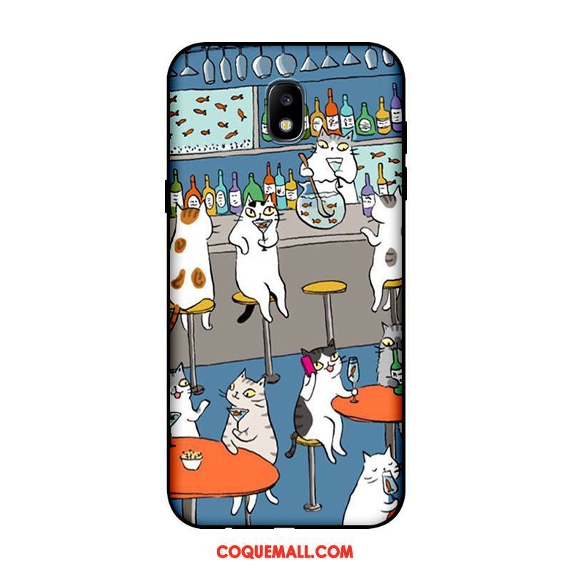 Étui Samsung Galaxy J5 2017 Dessin Animé Chat Charmant, Coque Samsung Galaxy J5 2017 Noir Personnalisé