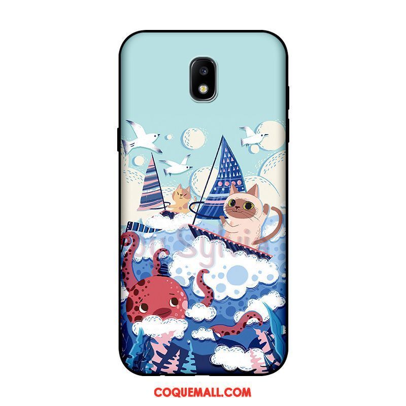 Étui Samsung Galaxy J5 2017 Dessin Animé Chat Charmant, Coque Samsung Galaxy J5 2017 Noir Personnalisé