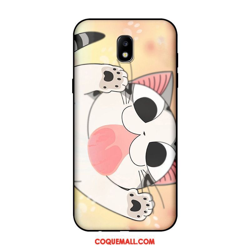 Étui Samsung Galaxy J5 2017 Dessin Animé Chat Charmant, Coque Samsung Galaxy J5 2017 Noir Personnalisé