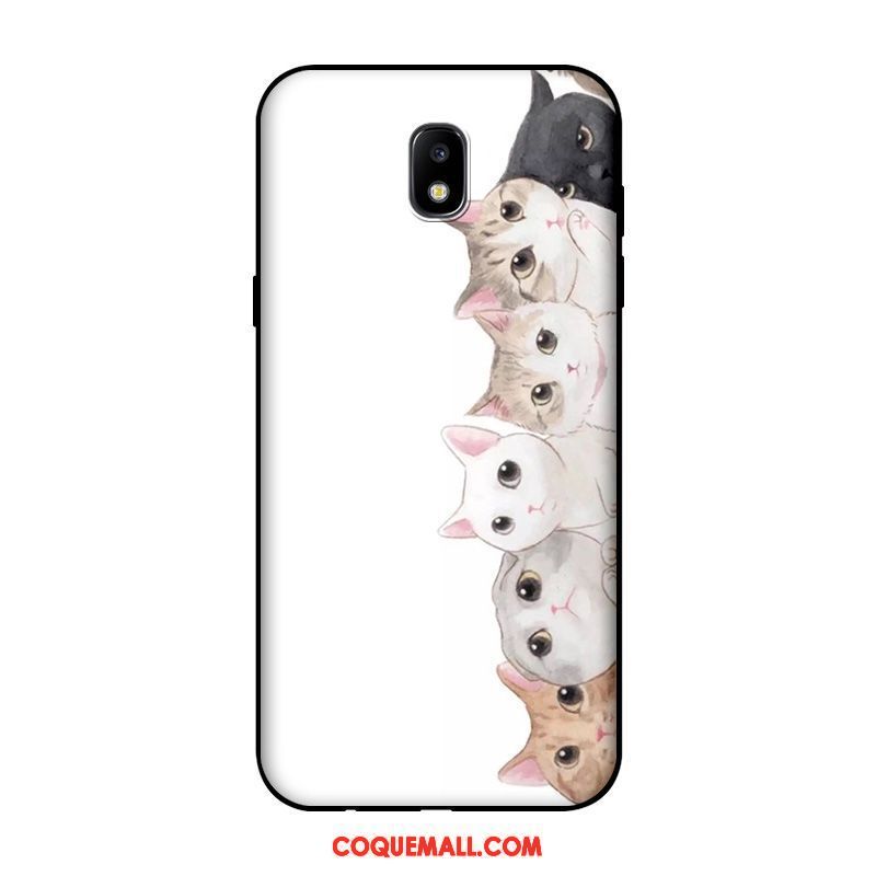 Étui Samsung Galaxy J5 2017 Dessin Animé Chat Charmant, Coque Samsung Galaxy J5 2017 Noir Personnalisé