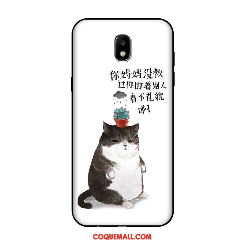 Étui Samsung Galaxy J5 2017 Dessin Animé Chat Charmant, Coque Samsung Galaxy J5 2017 Noir Personnalisé