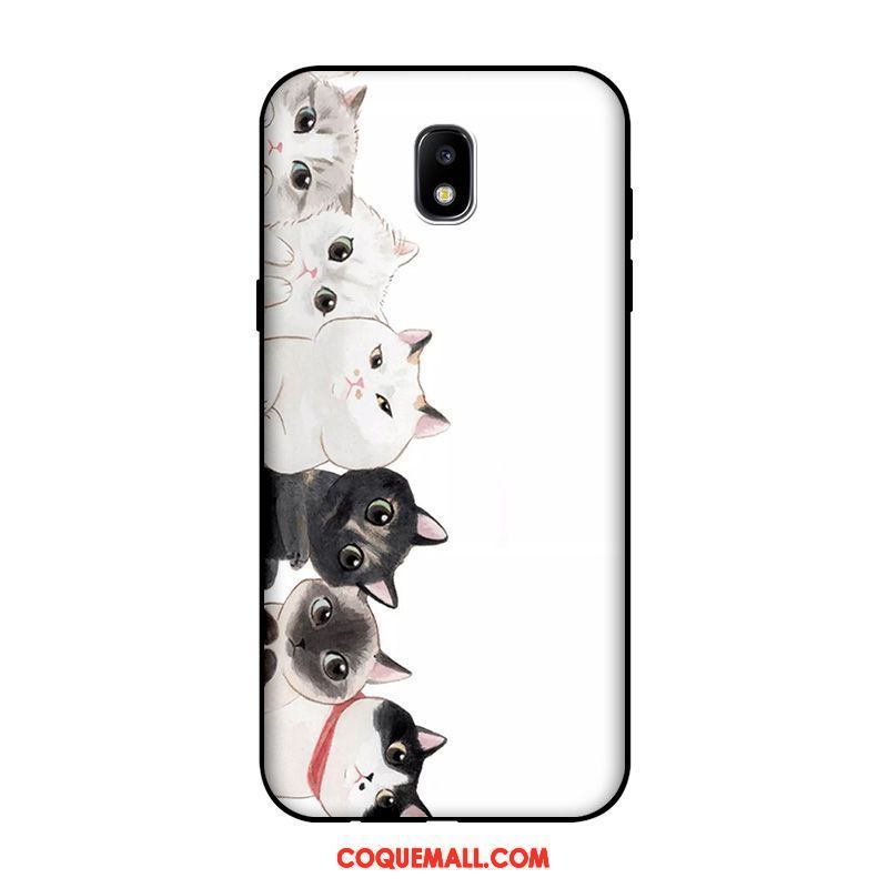 Étui Samsung Galaxy J5 2017 Dessin Animé Chat Charmant, Coque Samsung Galaxy J5 2017 Noir Personnalisé