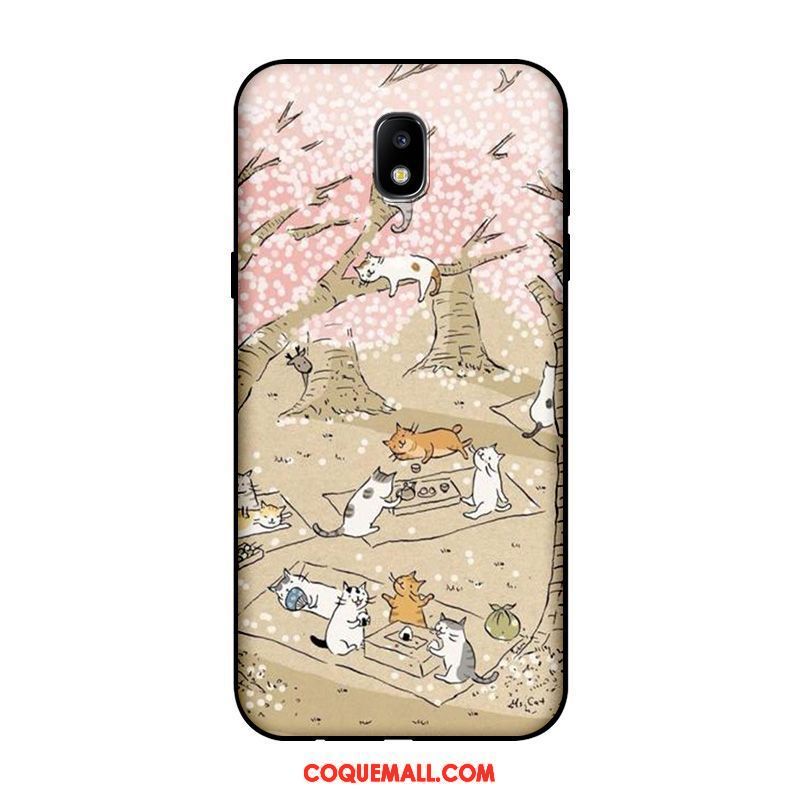 Étui Samsung Galaxy J5 2017 Dessin Animé Chat Charmant, Coque Samsung Galaxy J5 2017 Noir Personnalisé