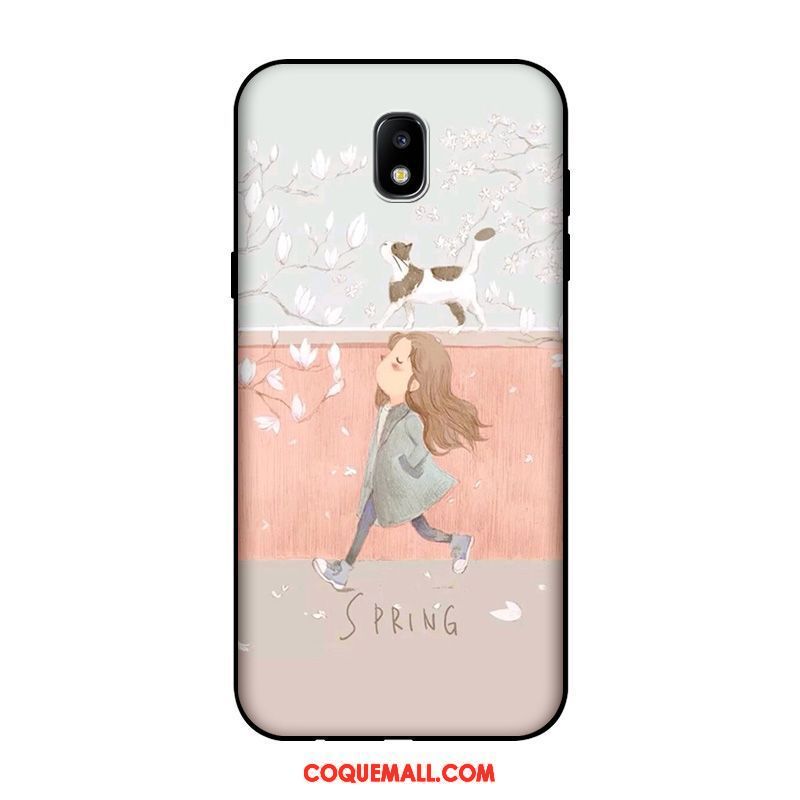 Étui Samsung Galaxy J5 2017 Dessin Animé Chat Charmant, Coque Samsung Galaxy J5 2017 Noir Personnalisé