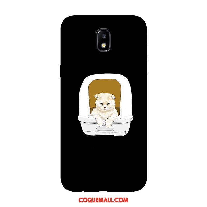 Étui Samsung Galaxy J5 2017 Dessin Animé Chat Charmant, Coque Samsung Galaxy J5 2017 Noir Personnalisé