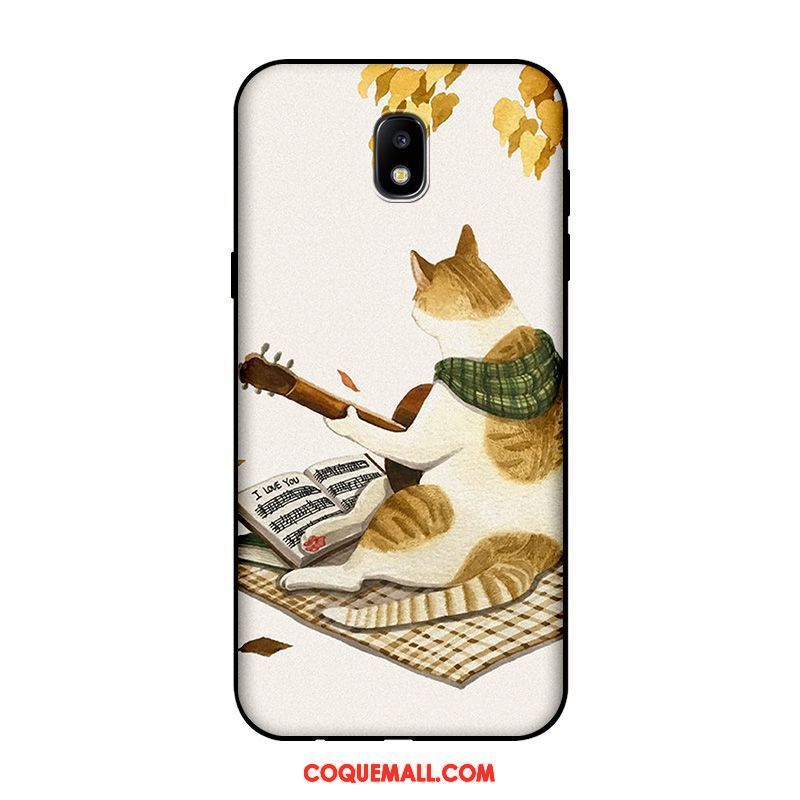 Étui Samsung Galaxy J5 2017 Dessin Animé Chat Charmant, Coque Samsung Galaxy J5 2017 Noir Personnalisé