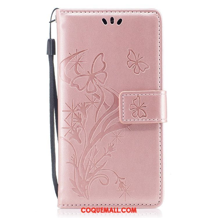 Étui Samsung Galaxy J5 2017 Étoile Clamshell Fluide Doux, Coque Samsung Galaxy J5 2017 Téléphone Portable Or Rose