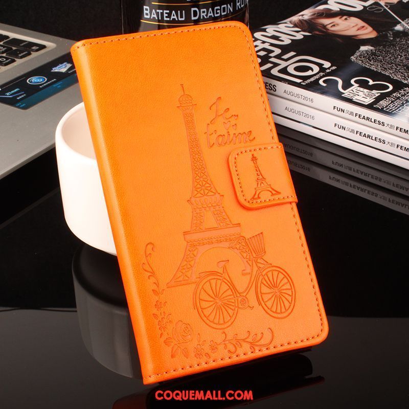 Étui Samsung Galaxy J5 2017 Étoile Étui En Cuir Protection, Coque Samsung Galaxy J5 2017 Modèle Fleurie Téléphone Portable Orange