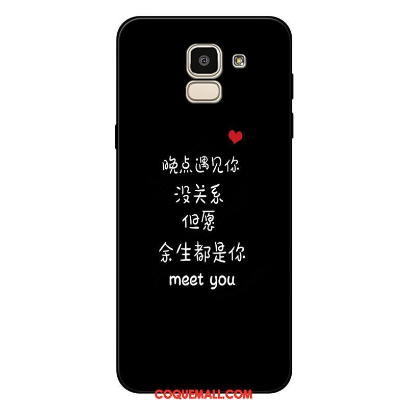 Étui Samsung Galaxy J6 Délavé En Daim Tendance Personnalisé, Coque Samsung Galaxy J6 Blanc Téléphone Portable