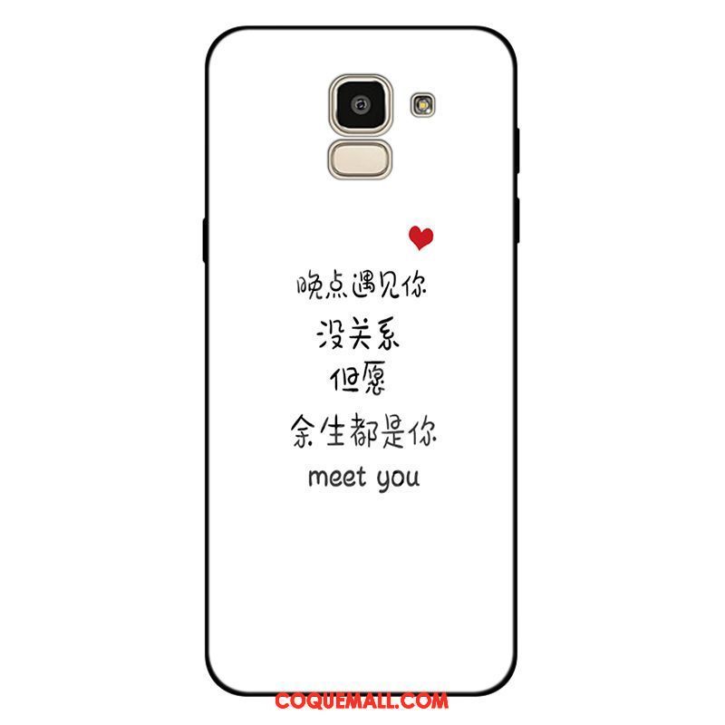 Étui Samsung Galaxy J6 Délavé En Daim Tendance Personnalisé, Coque Samsung Galaxy J6 Blanc Téléphone Portable