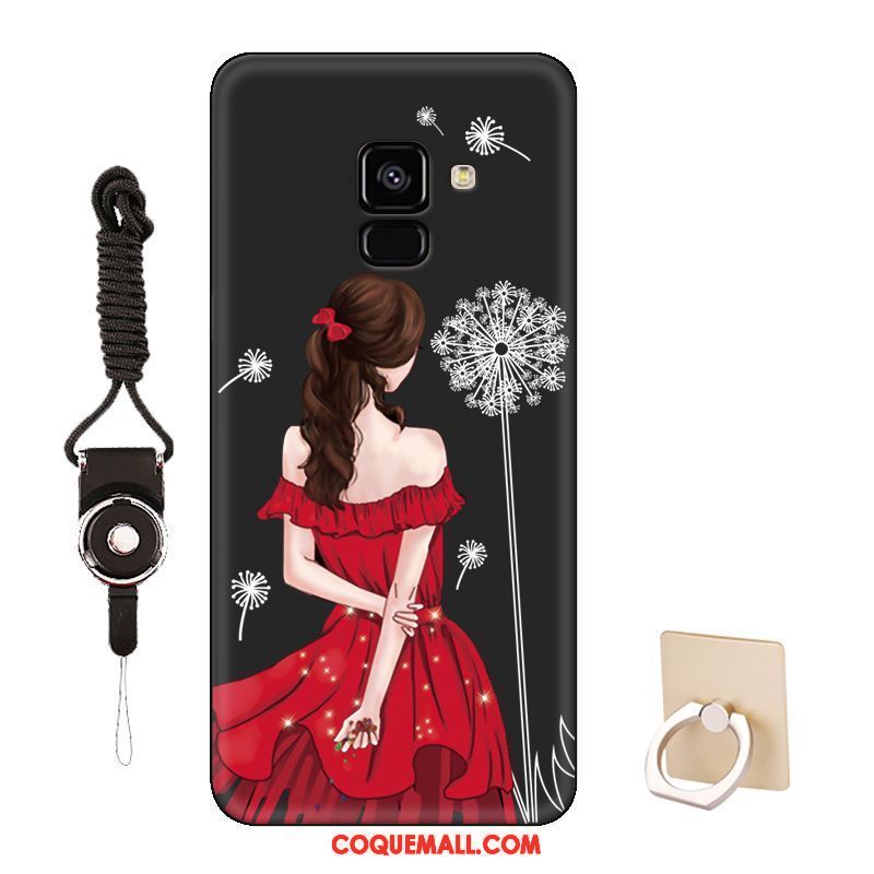 Étui Samsung Galaxy J6 Personnalisé Tendance Rouge, Coque Samsung Galaxy J6 Dessin Animé Amoureux