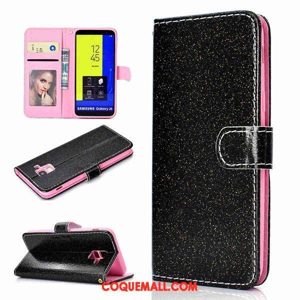 Étui Samsung Galaxy J6 Portefeuille Ornements Suspendus Violet, Coque Samsung Galaxy J6 Incassable Téléphone Portable