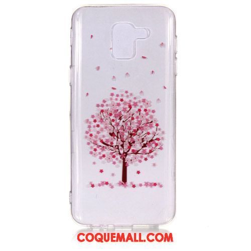 Étui Samsung Galaxy J6 Rose Protection Dessin Animé, Coque Samsung Galaxy J6 Tout Compris Fluide Doux