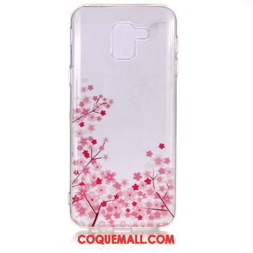 Étui Samsung Galaxy J6 Rose Protection Dessin Animé, Coque Samsung Galaxy J6 Tout Compris Fluide Doux