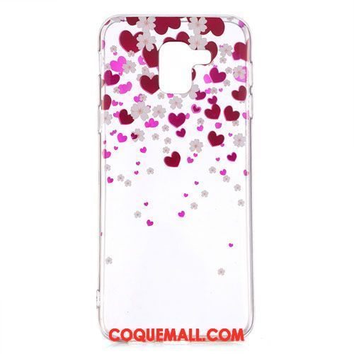 Étui Samsung Galaxy J6 Rose Protection Dessin Animé, Coque Samsung Galaxy J6 Tout Compris Fluide Doux