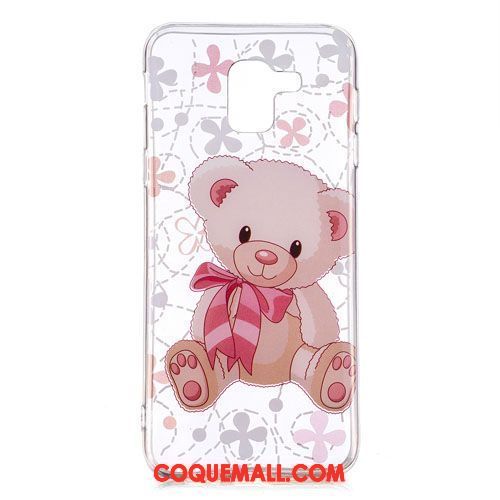 Étui Samsung Galaxy J6 Rose Protection Dessin Animé, Coque Samsung Galaxy J6 Tout Compris Fluide Doux