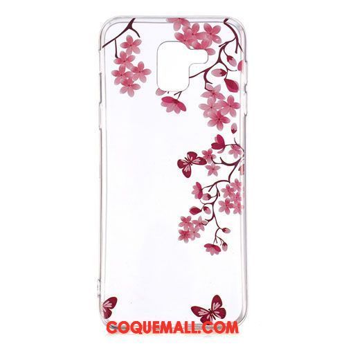 Étui Samsung Galaxy J6 Rose Protection Dessin Animé, Coque Samsung Galaxy J6 Tout Compris Fluide Doux