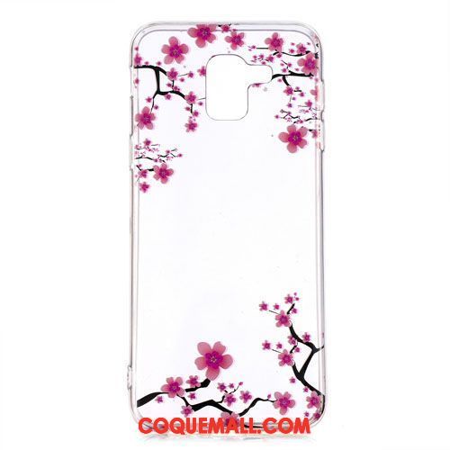 Étui Samsung Galaxy J6 Rose Protection Dessin Animé, Coque Samsung Galaxy J6 Tout Compris Fluide Doux