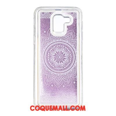 Étui Samsung Galaxy J6 Silicone Miroir Quicksand, Coque Samsung Galaxy J6 Téléphone Portable Ornements Suspendus