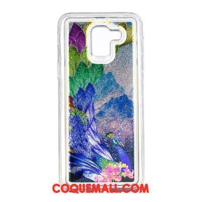 Étui Samsung Galaxy J6 Silicone Miroir Quicksand, Coque Samsung Galaxy J6 Téléphone Portable Ornements Suspendus