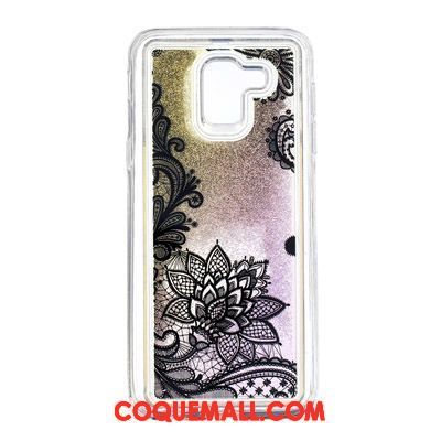 Étui Samsung Galaxy J6 Silicone Miroir Quicksand, Coque Samsung Galaxy J6 Téléphone Portable Ornements Suspendus