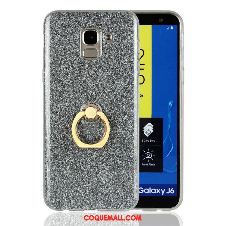 Étui Samsung Galaxy J6 Étoile Or Silicone, Coque Samsung Galaxy J6 Incassable Téléphone Portable