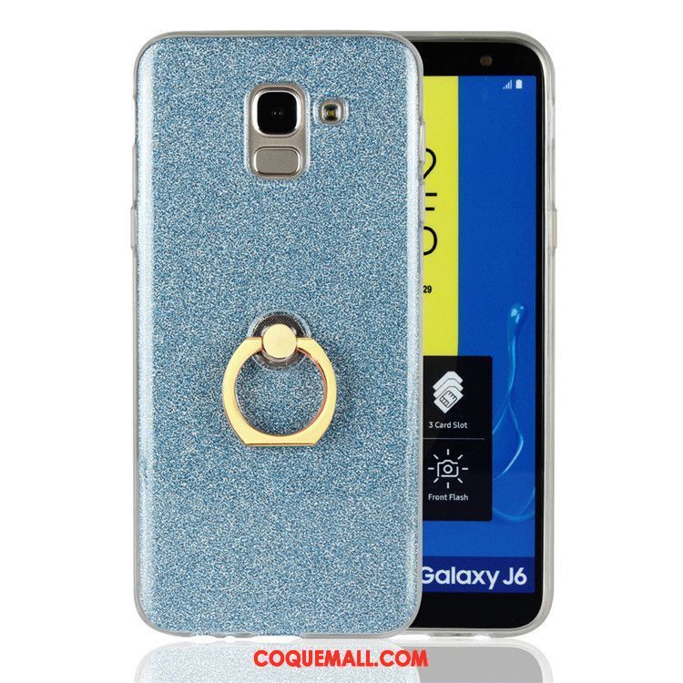 Étui Samsung Galaxy J6 Étoile Or Silicone, Coque Samsung Galaxy J6 Incassable Téléphone Portable