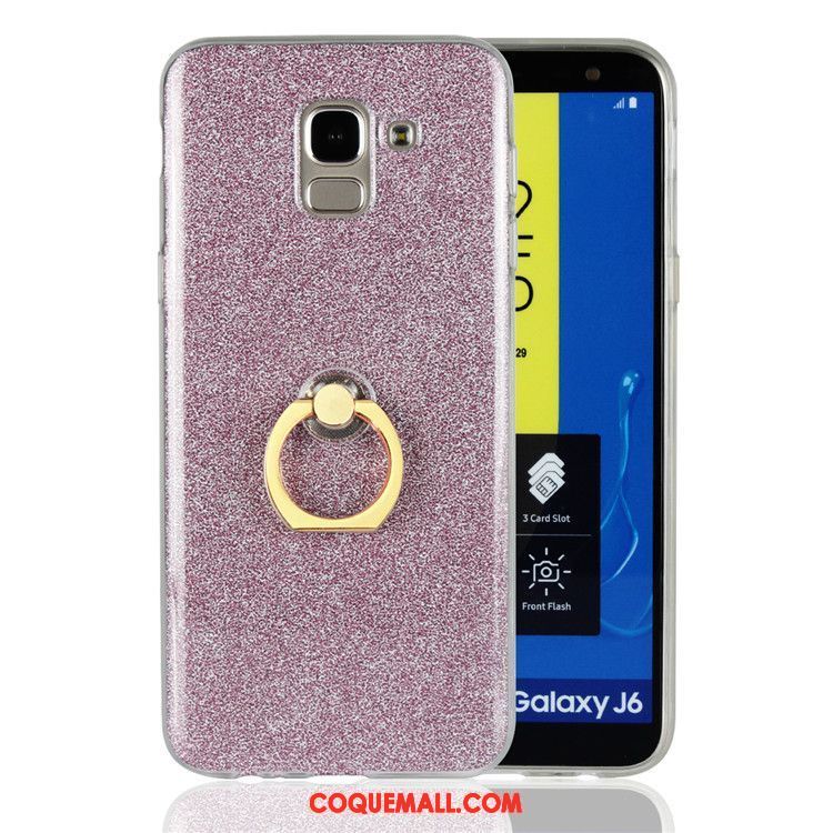 Étui Samsung Galaxy J6 Étoile Or Silicone, Coque Samsung Galaxy J6 Incassable Téléphone Portable