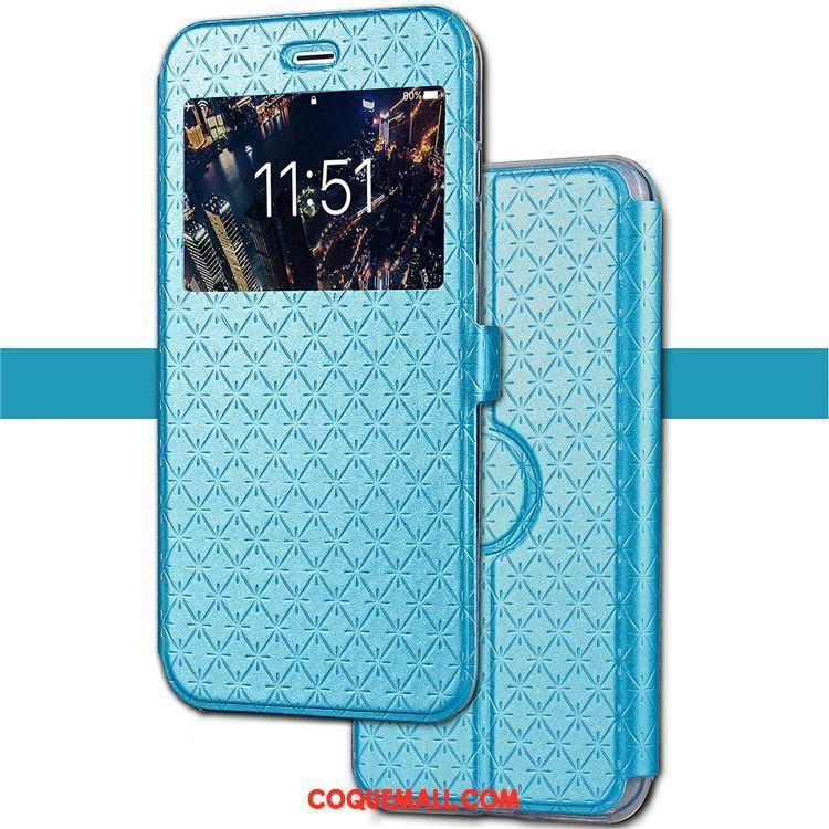 Étui Samsung Galaxy J7 2017 Losange Windows Bleu, Coque Samsung Galaxy J7 2017 Étui En Cuir Carte