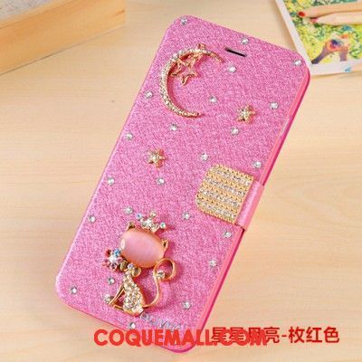 Étui Samsung Galaxy J7 2017 Rouge Strass Téléphone Portable, Coque Samsung Galaxy J7 2017 Clamshell Étoile