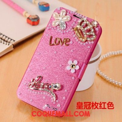 Étui Samsung Galaxy J7 2017 Rouge Strass Téléphone Portable, Coque Samsung Galaxy J7 2017 Clamshell Étoile