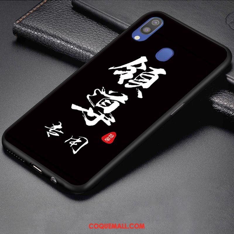 Étui Samsung Galaxy M20 Créatif Étoile Tendance, Coque Samsung Galaxy M20 Délavé En Daim Protection