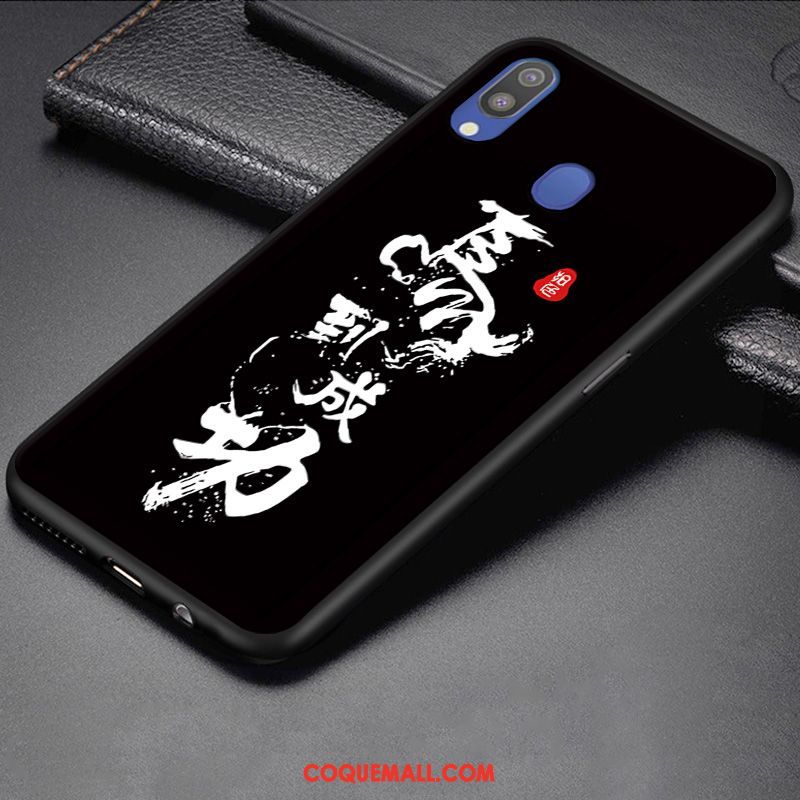 Étui Samsung Galaxy M20 Créatif Étoile Tendance, Coque Samsung Galaxy M20 Délavé En Daim Protection