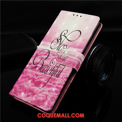 Étui Samsung Galaxy M20 Téléphone Portable En Cuir Rose, Coque Samsung Galaxy M20 Incassable Protection