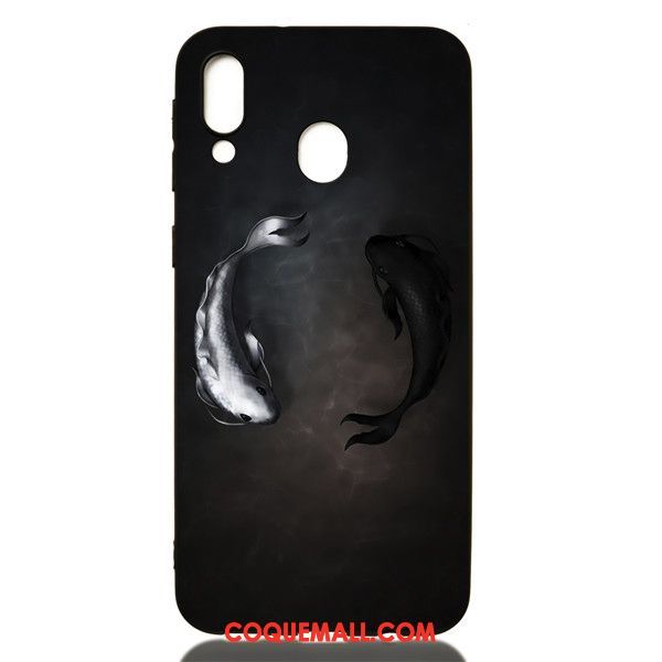 Étui Samsung Galaxy M20 Étoile Créatif Téléphone Portable, Coque Samsung Galaxy M20 Noir Fluide Doux