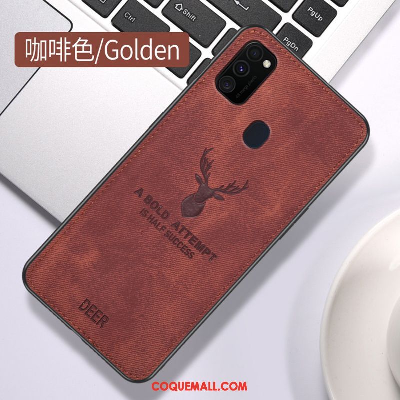 Étui Samsung Galaxy M30s Anneau Incassable Modèle Fleurie, Coque Samsung Galaxy M30s Tissu Ornements Suspendus